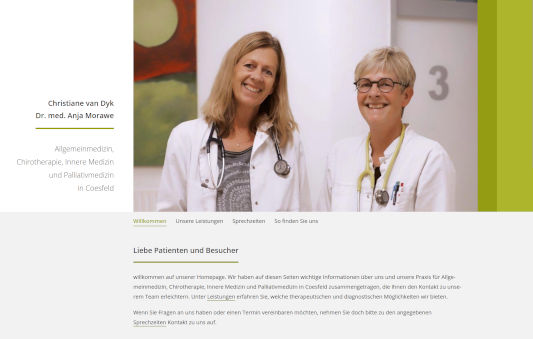 Praxishomepage van Dyk und Dr. Morawe