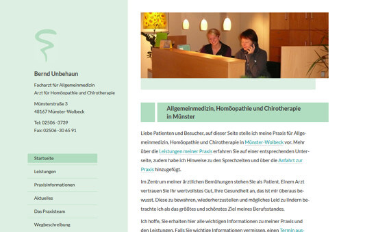 Praxishomepage Bernd Unbehaun