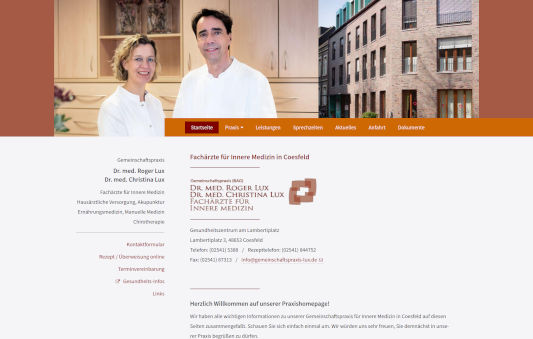 Homepage der Gemeinschaftspraxis Lux